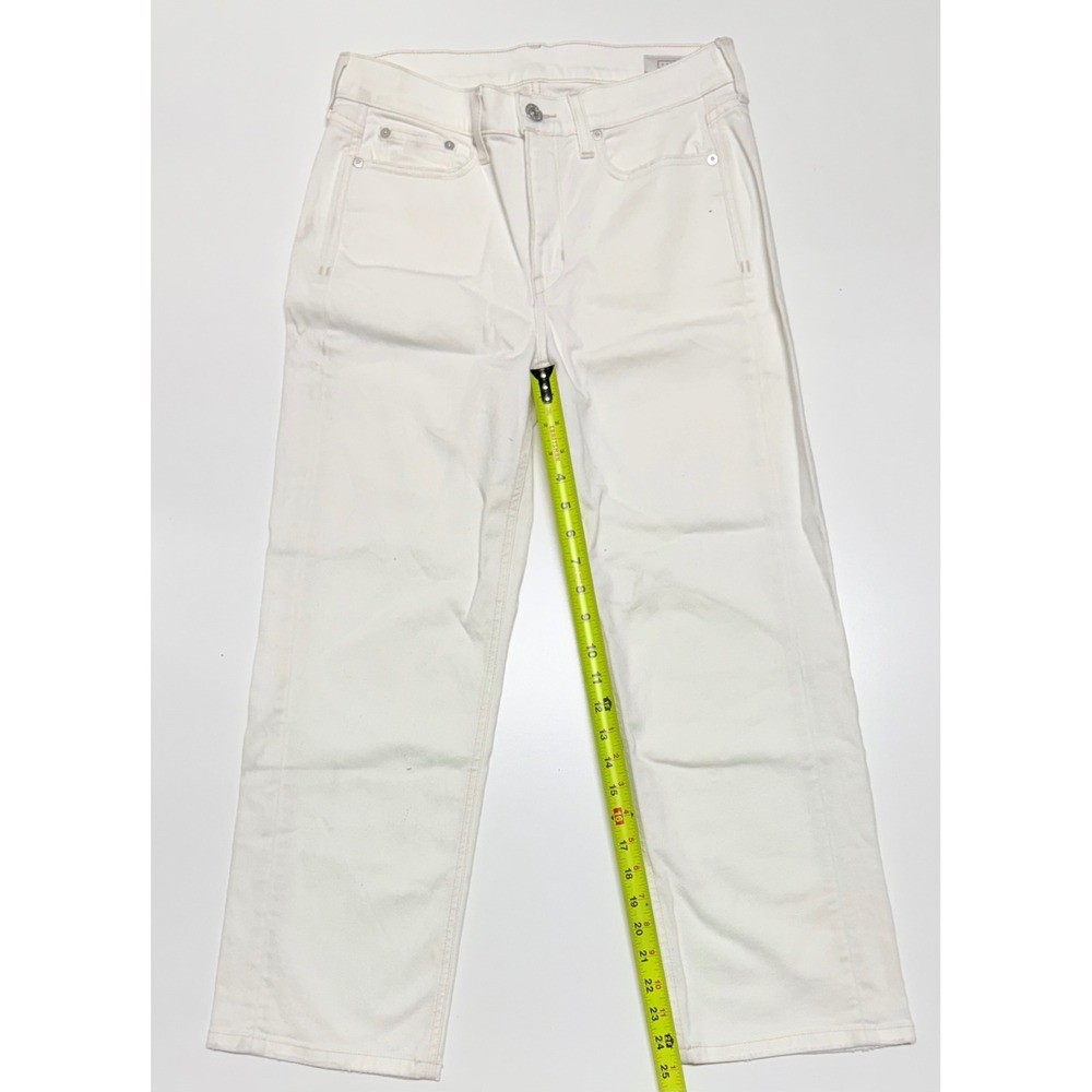 AYR The Easy Easy White Straight Leg High Rise Organic Cotton Jeans Size 27